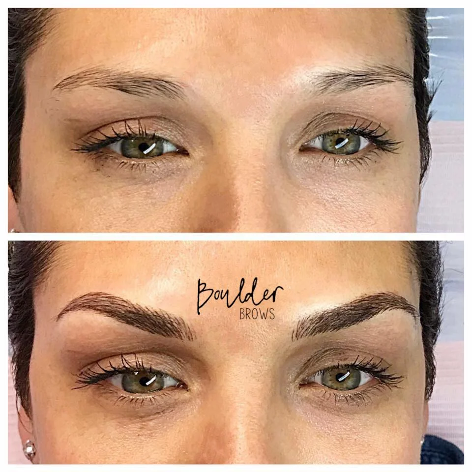 Top: Before | Bottom: After Microblading