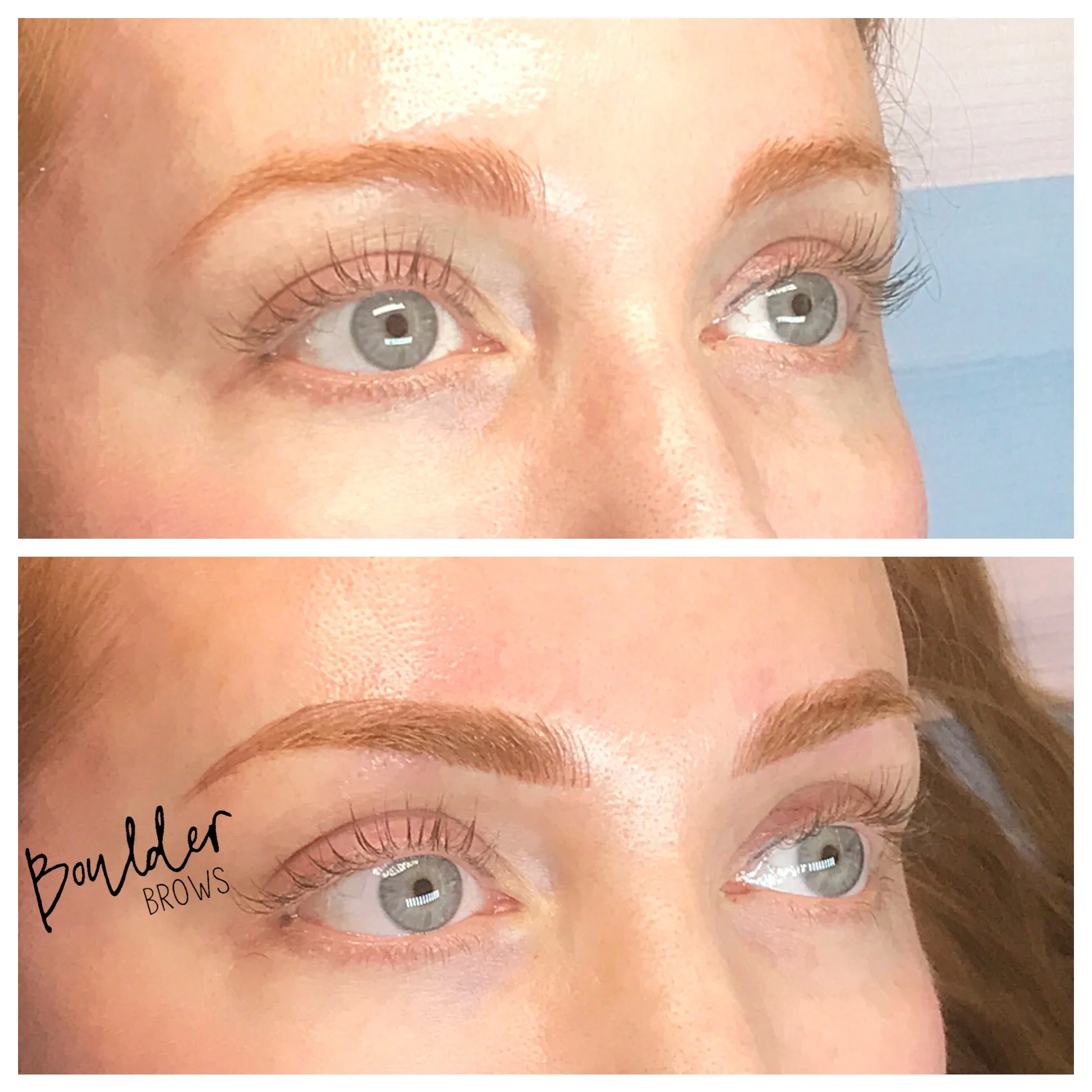 1ST MICROBLADING SESSION Top: Before | Bottom: After