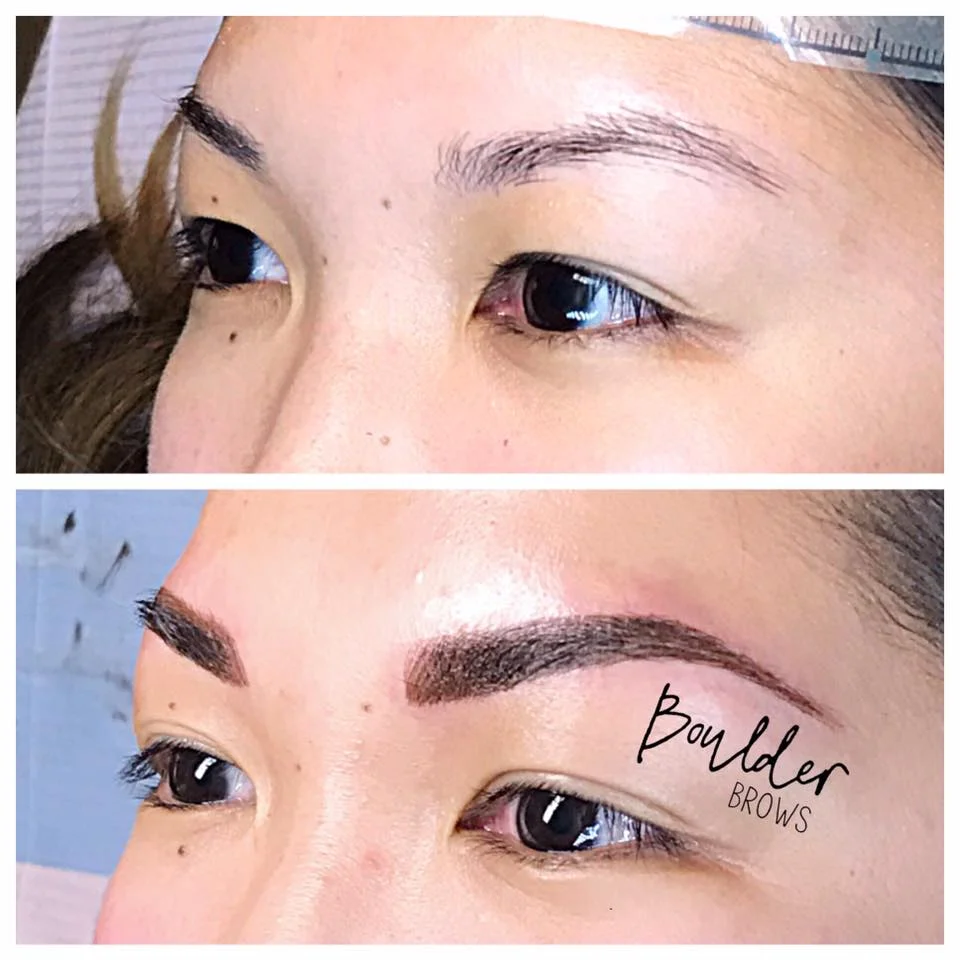 1ST MICROBLADING SESSION Top: Before | Bottom: After