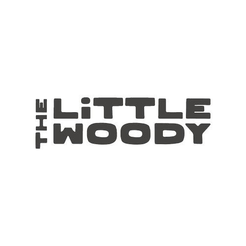 The words "The Little Woody" in a stylized, bold black font on a transparent checkerboard background.