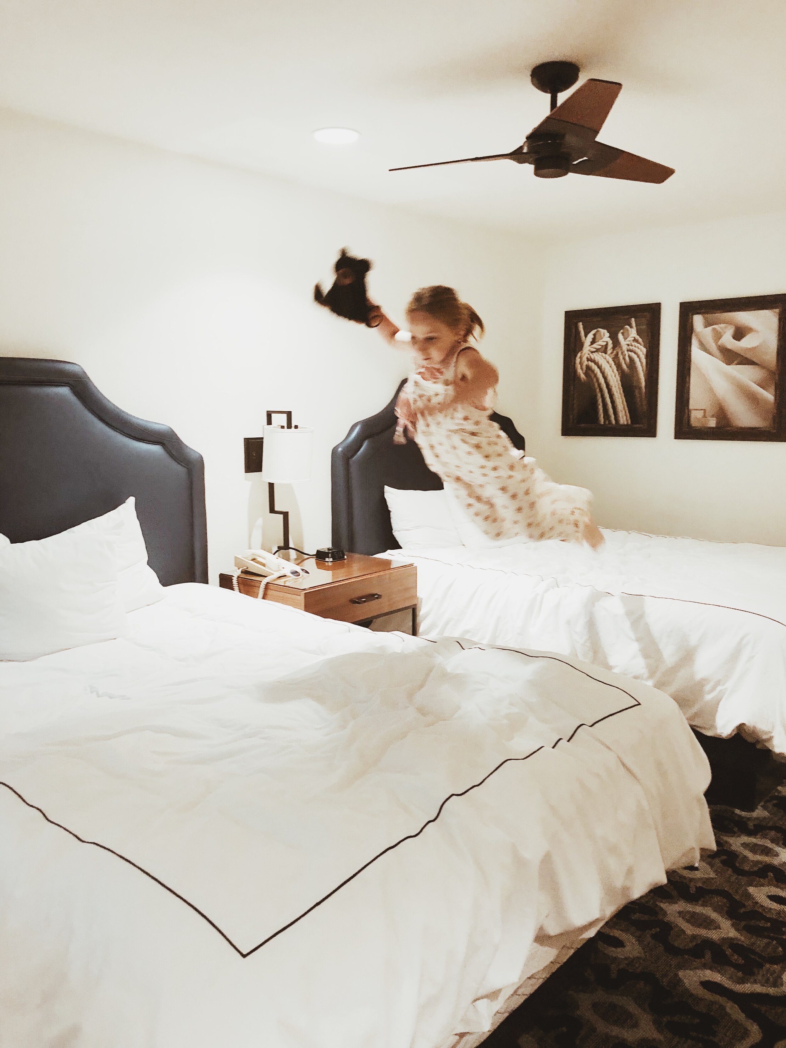 Bed jumping in Monterey, California