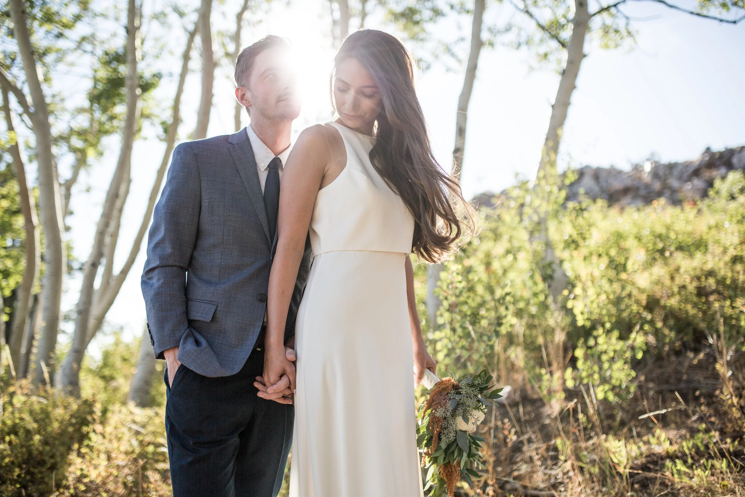  Newlywed couple after getting married. Wedding. Eden Utah 