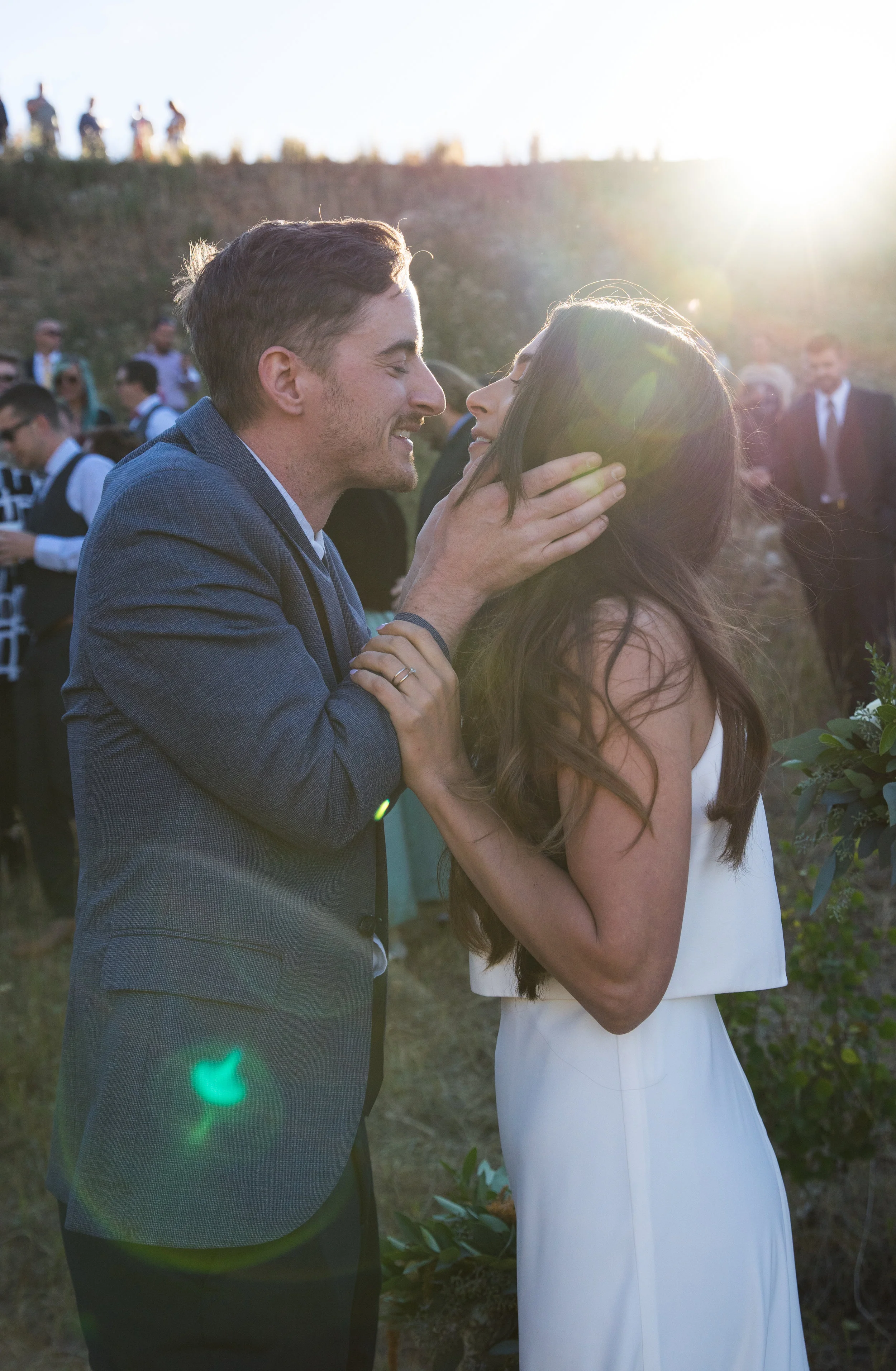  A kiss to celebrate being married. Wedding photo. Utah. 
