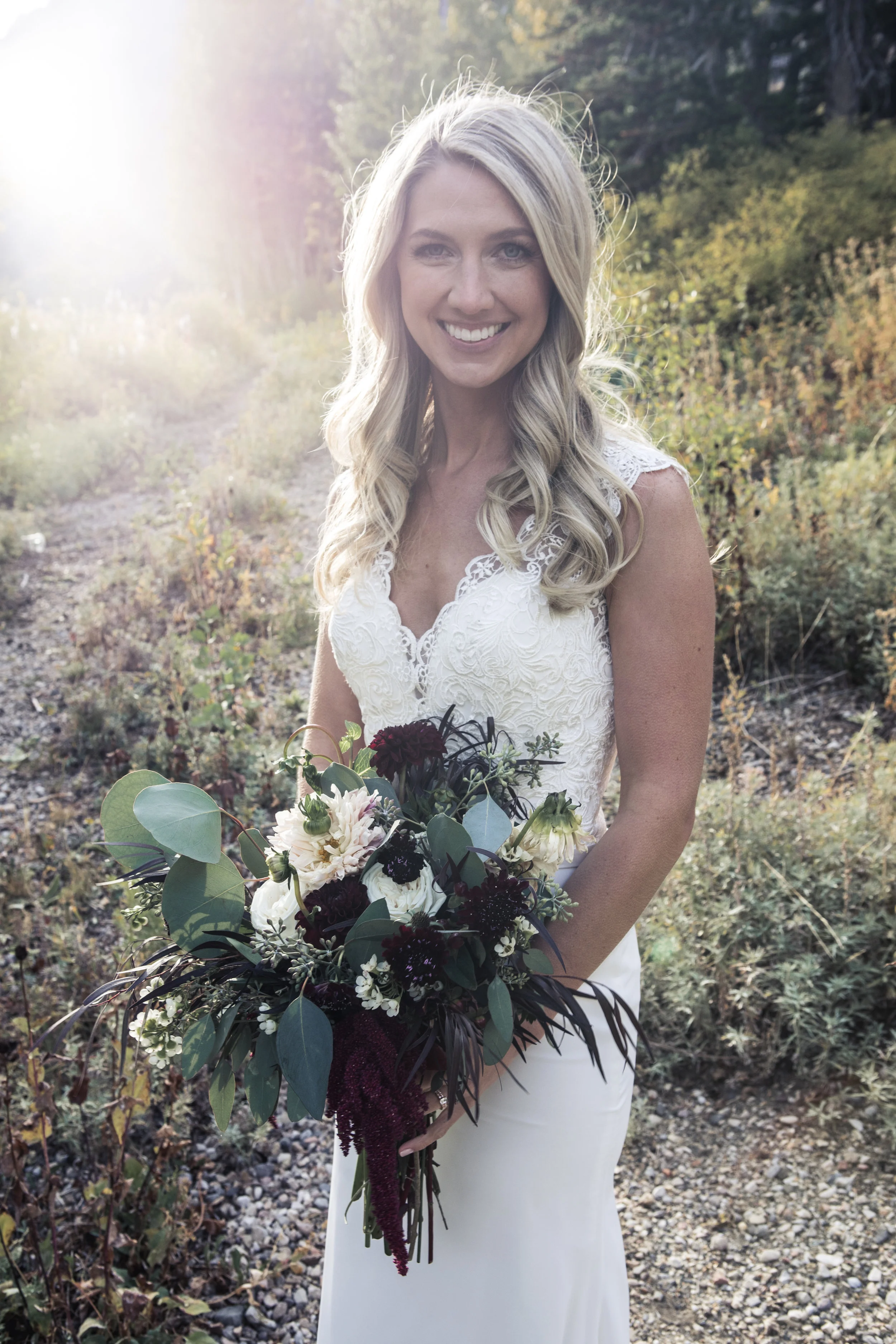  New Bride and her bouquet. Bridal shoot. Utah.  