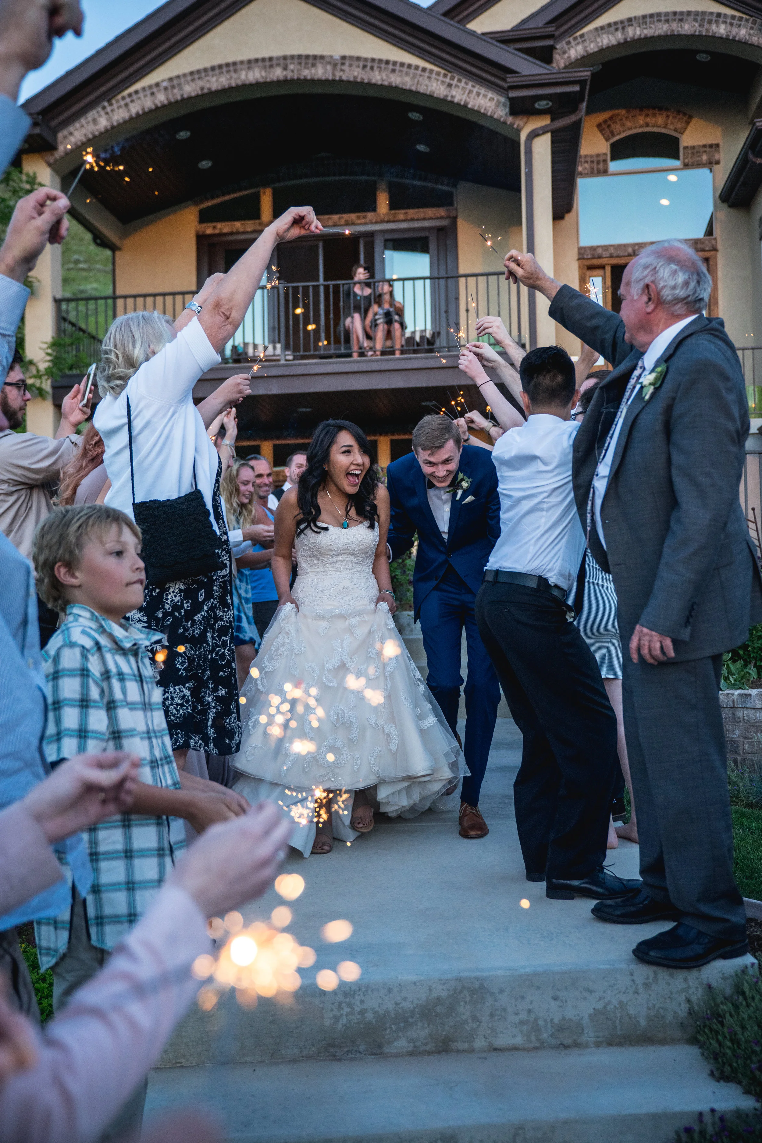  celebrating after wedding. married couple utah 