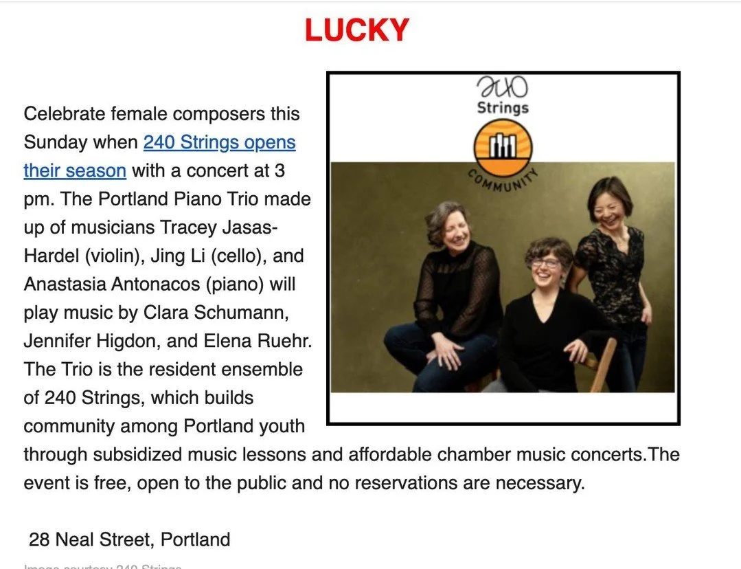 Feeling extra lucky 🍀 thanks to @EatDrinkLucky! We're beyond thrilled to be featured in their Lucky section, just in time for our concert opener this Saturday! 🎶 Your support helps us bring the joy of classical music to more families and students i