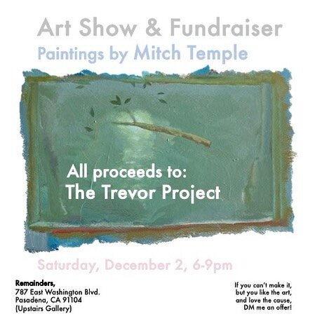 To my peeps not in LA&mdash;
These are good paintings,
And it&rsquo;s a GREAT cause
For the works on paper I&rsquo;m starting the bids at $200,
Add USPS shipping to your bid,
And STEAL art for the holidays!!!
