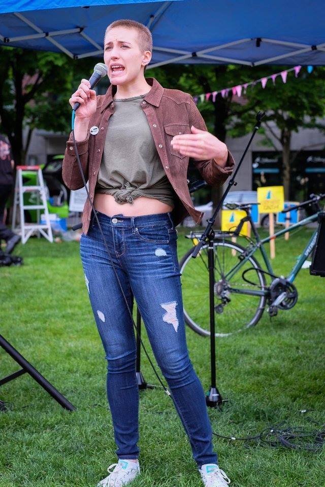 Kathryn Stevens speaking at Light the Hearth Festival which happened on May 10th. It was a "Celebration of Creativity Among Houseless Portlanders."