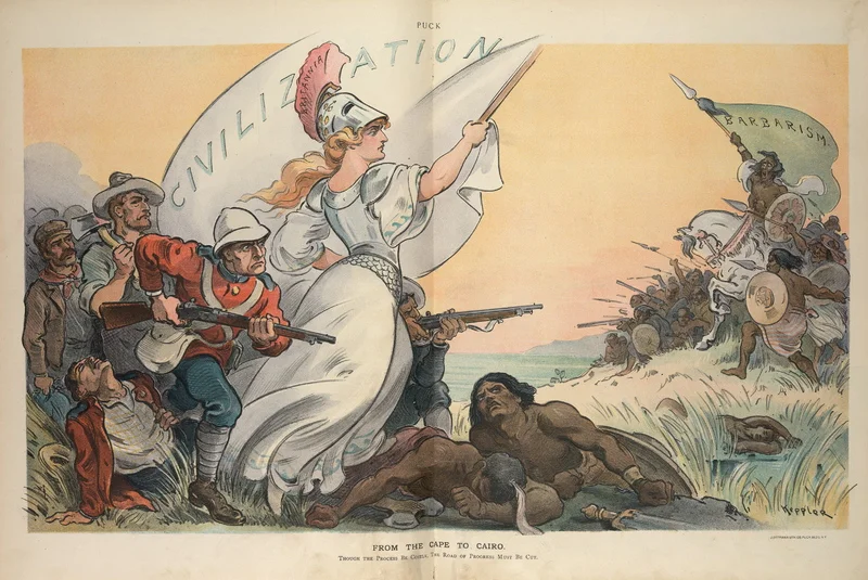 “From the Cape to Cairo. Tough the Process Be Costly, The Road of Progress Must Be Cut.” Udo Keppler, Puck , December 10, 1902. Source: Library of Congress