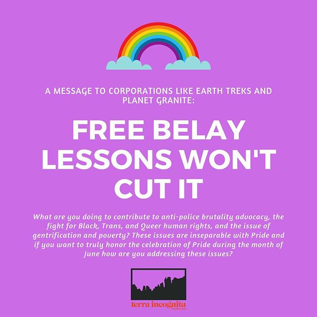 &ldquo;If you are not interrogating why Black trans womxn are not signing up for memberships, are not leading team meetings, are not teaching the belay lessons themselves, etc, then it is clear that you are only in it to keep yourselves in power and 