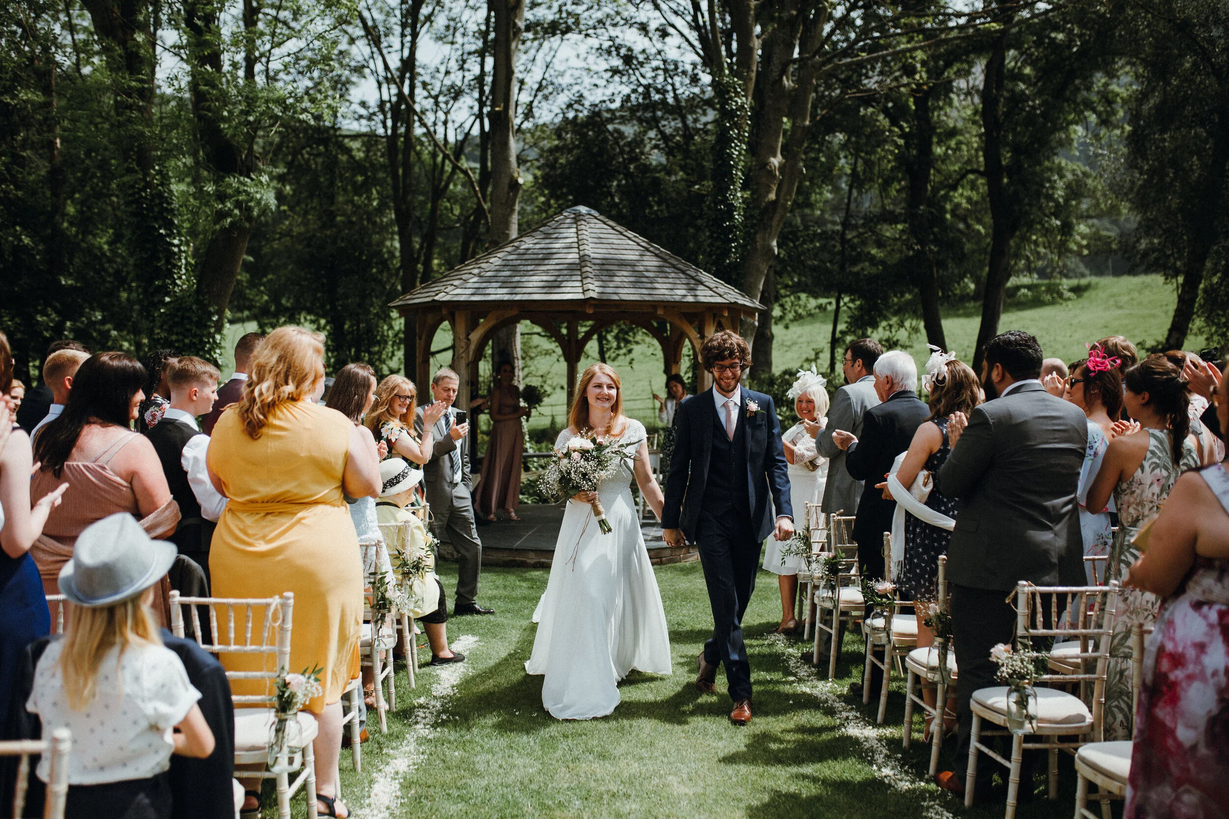 Tyn Dwr Hall outdoor wedding ceremony