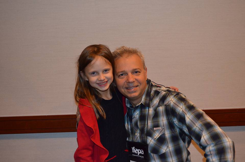 Aris with Sienna Otto, Raina's buddy who also has FOP