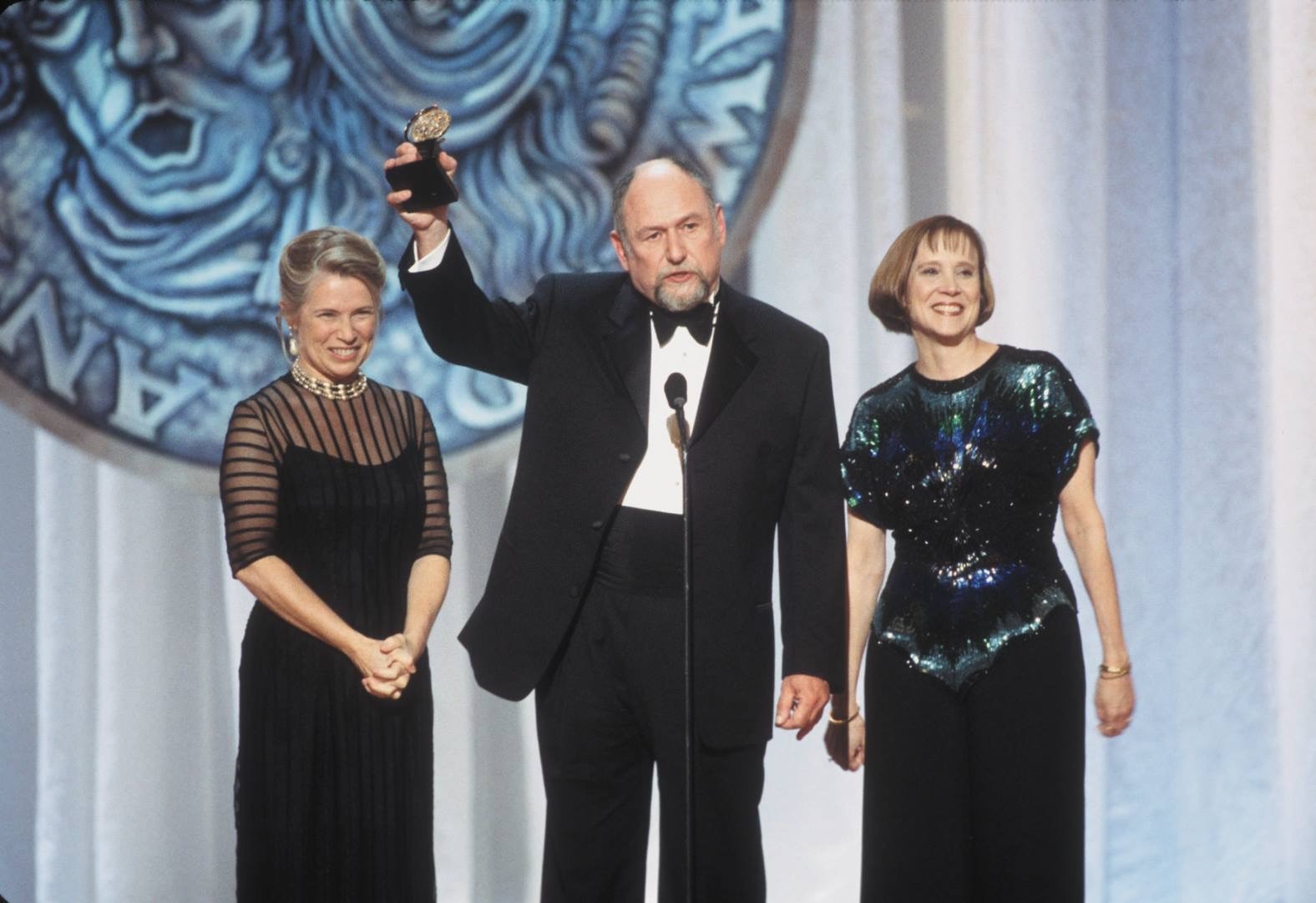 Marcelle McVay, Dennis Zacek and Sandy Shinner celebrate 2001 regional theater Tony Award for Victory Gardens. 