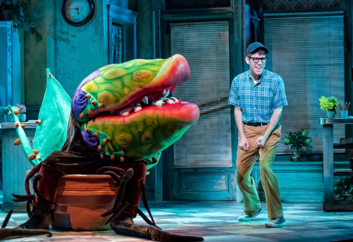 Audrey II puppeted by Matthew Sitz, Will Lidke. Photo by Brett Beiner.jpg