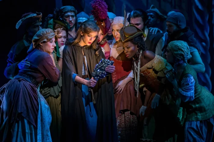 Erica Stephan (center) and the cast of Disney's Beauty and the Beast. Brett Beiner Photo.jpg