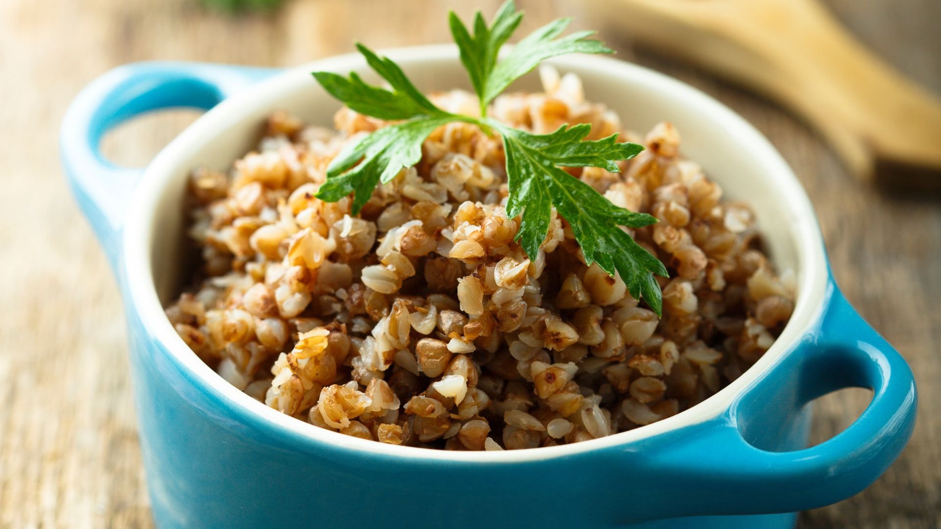 A bowl of toasted buckwheat known as kasha