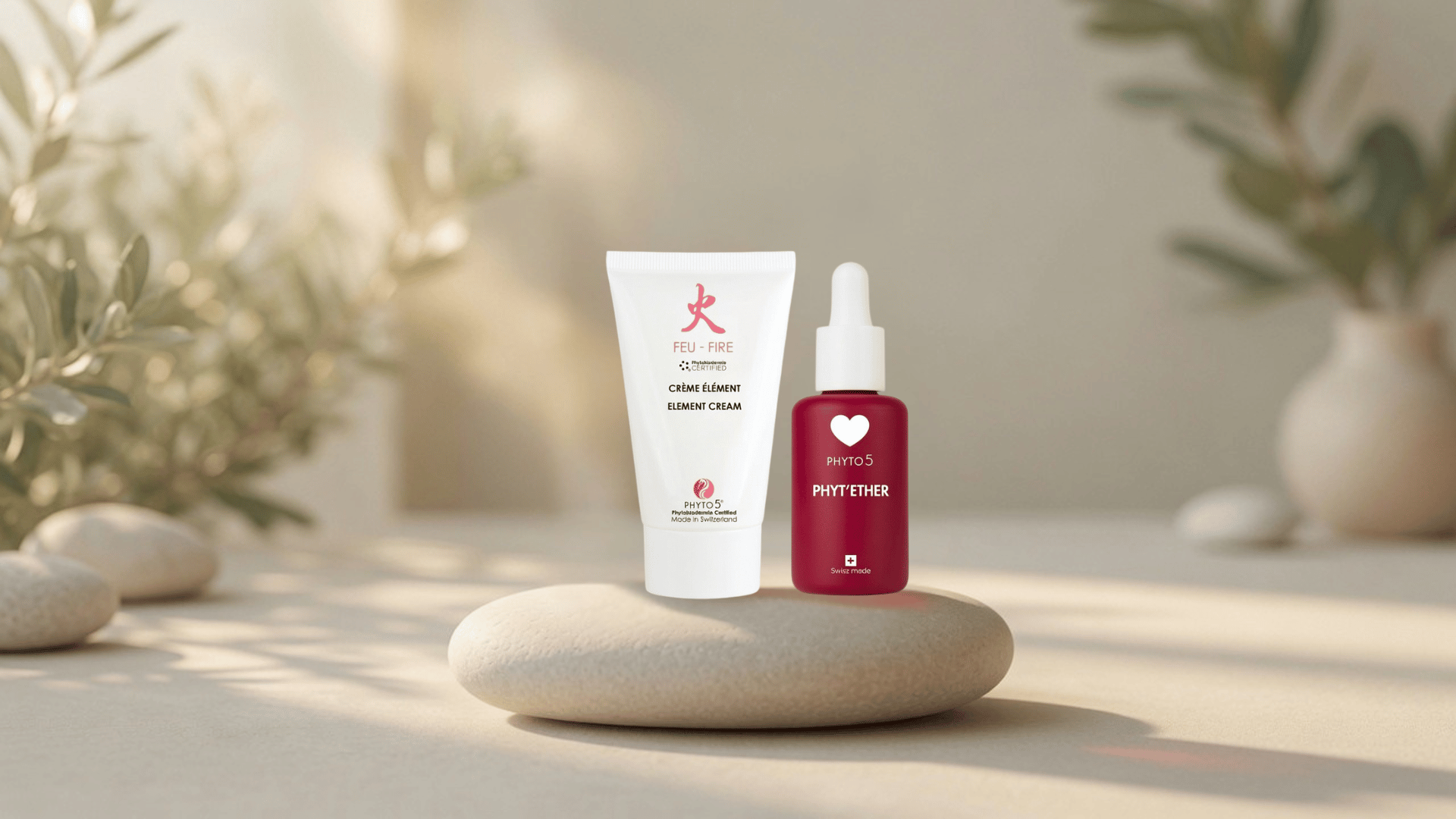 A spa scene of the Fire Day Cream plus Phyt'Ether serum perfect pairing