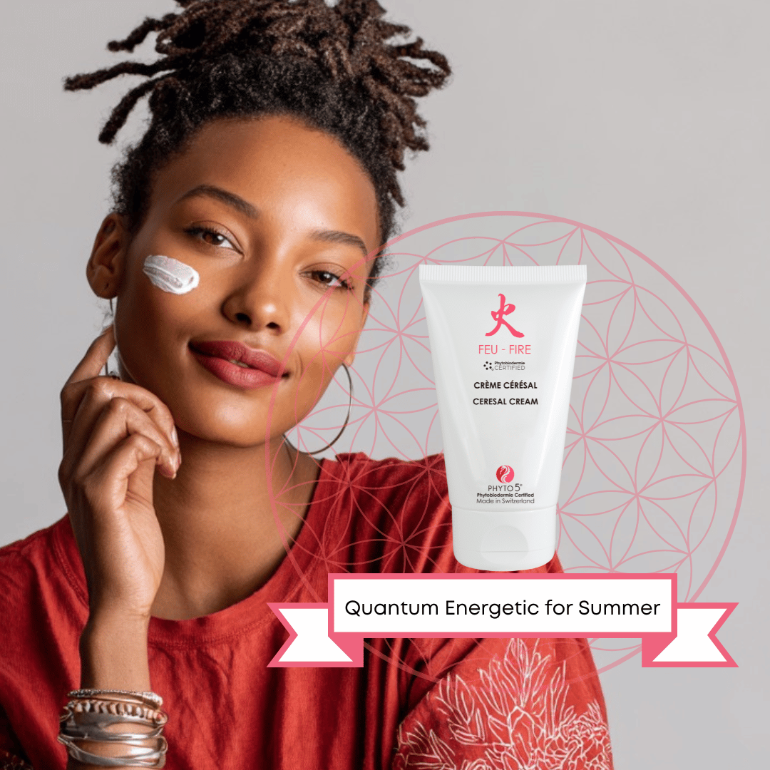 An African American woman with a smear of Fire Day Cream on her cheek