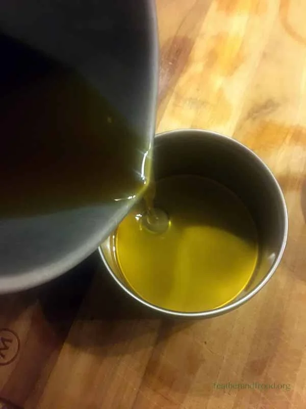 Pouring thE Medicine into Tins