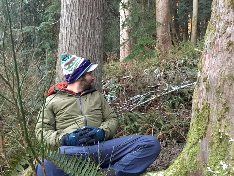 Pat nestled in on a nurse log.