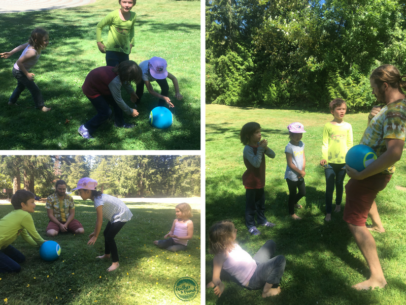 Playing fun field games with the ice cream ball!