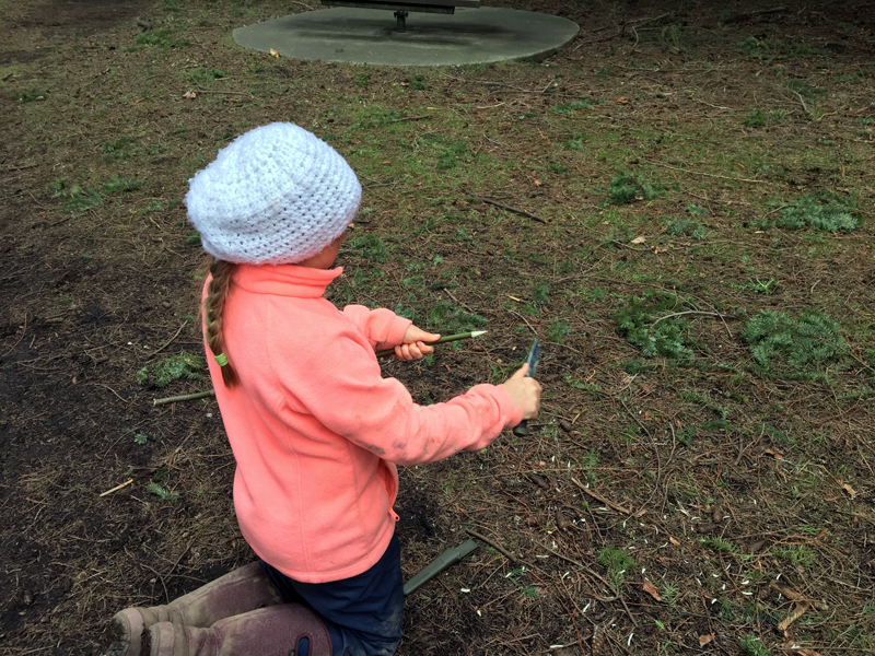 Sharpening a roasting stick
