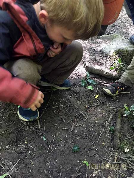 We found lots of worms while we weeded!