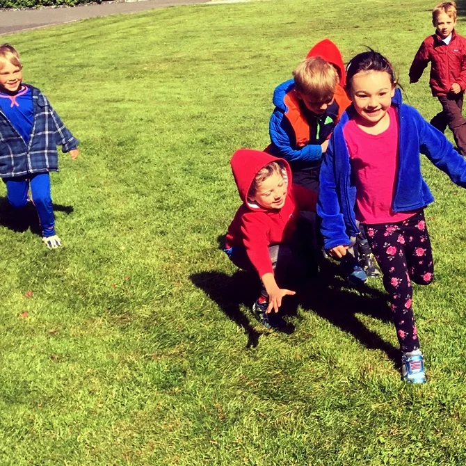 GIRL POWER! FAirhaven Fox Walkers Playing a Favorite Game -- FOX TAIL!