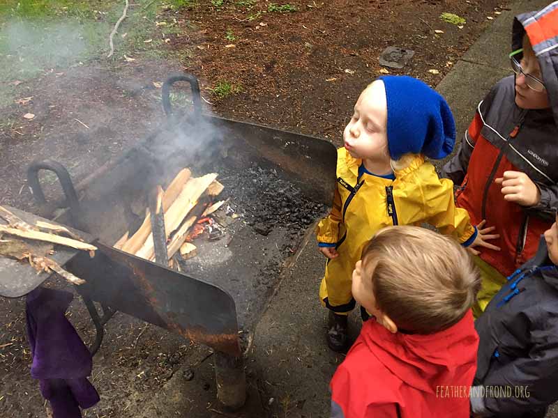 Using "dragon breath" to get the fire going