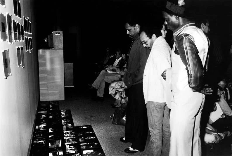 One of the members of the gang suggested showing some of the stills from the film as a series, one right after the other on the floor.