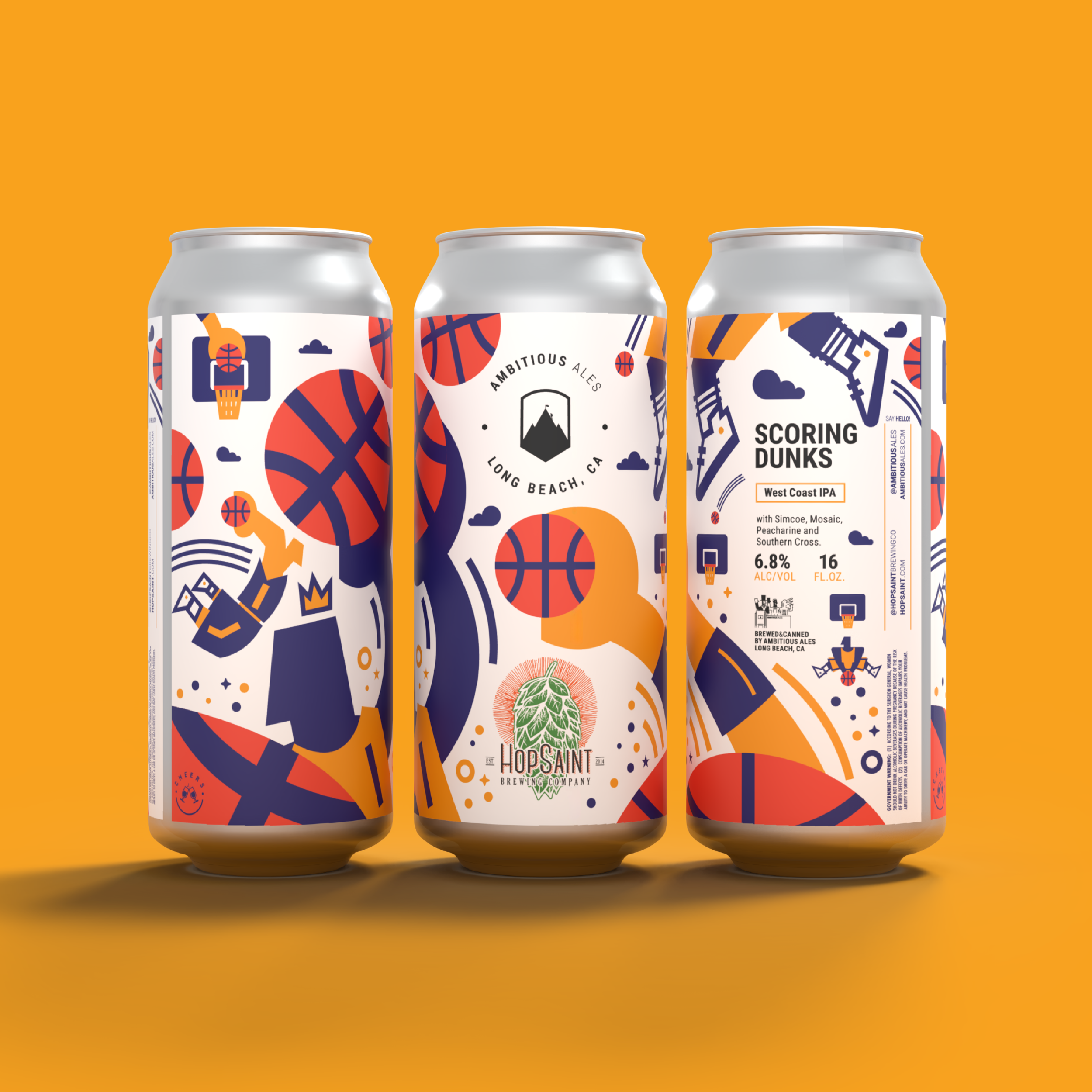 Scoring Dunks. West Coast IPA brewed by Ambitious Ales in Long Beach CA.