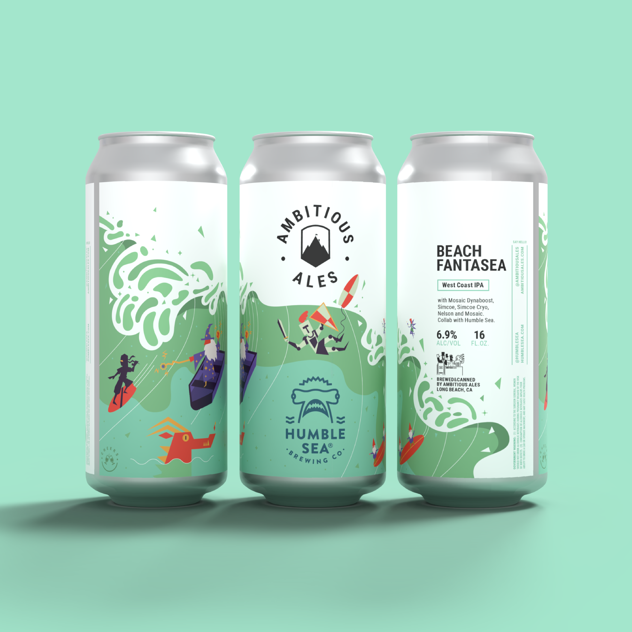 Beach Fantasea - West Coast IPA brewed in collaboration with Humble Sea Brewing Co. in Long Beach, CA