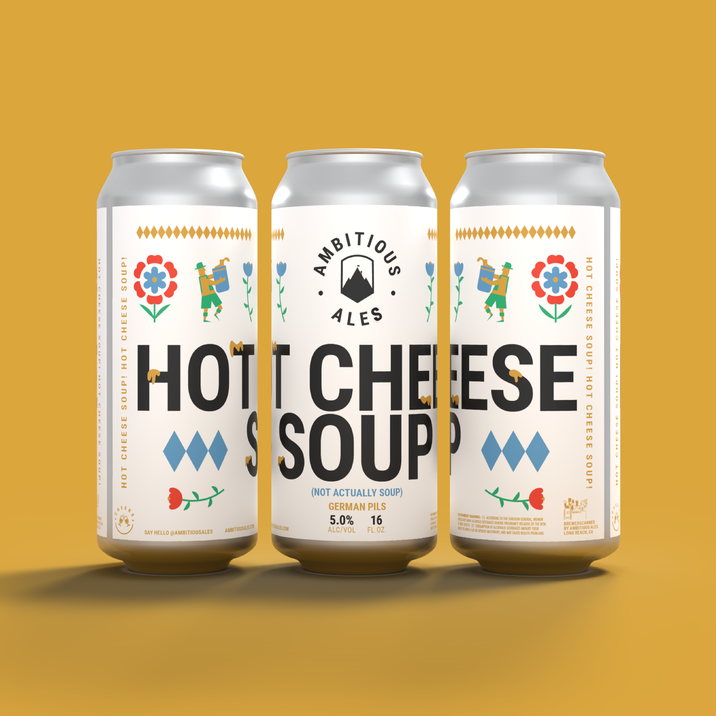 Hot Cheese Soup - German Pils brewed by Ambitious Ales in Long Beach CA.