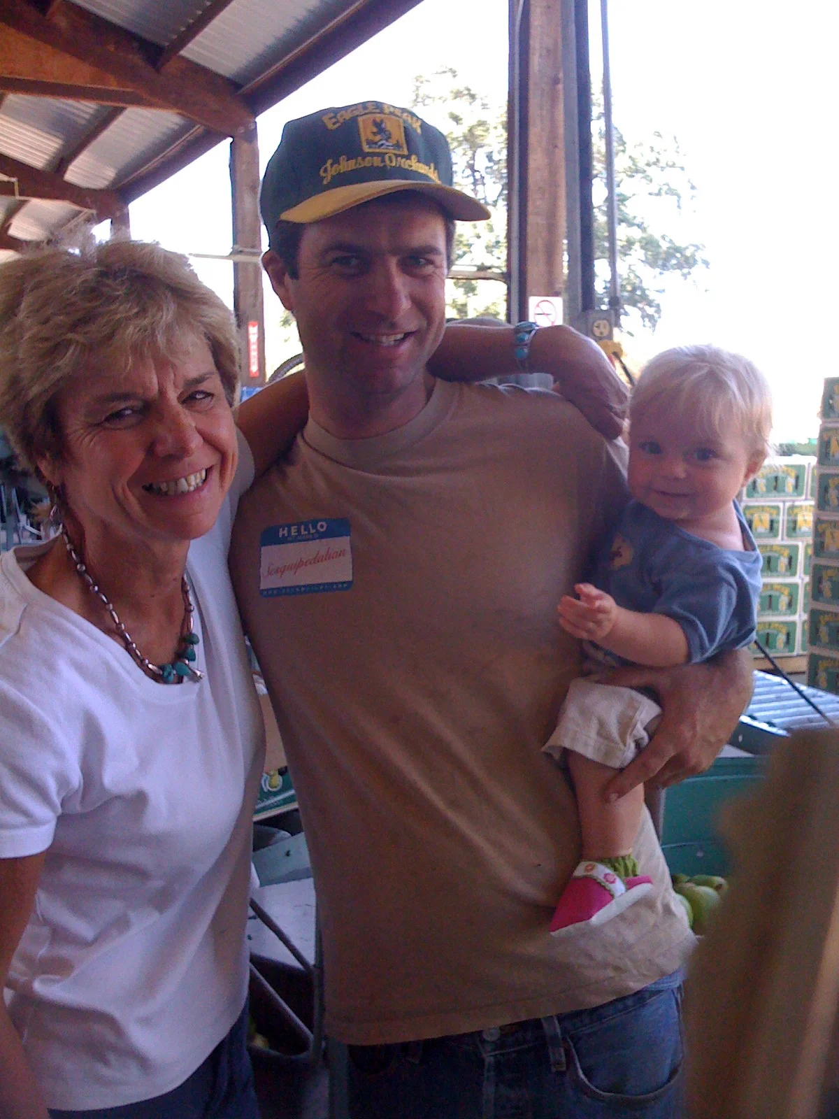 Susie Johnson (at left) with son Pete and granddaughter.