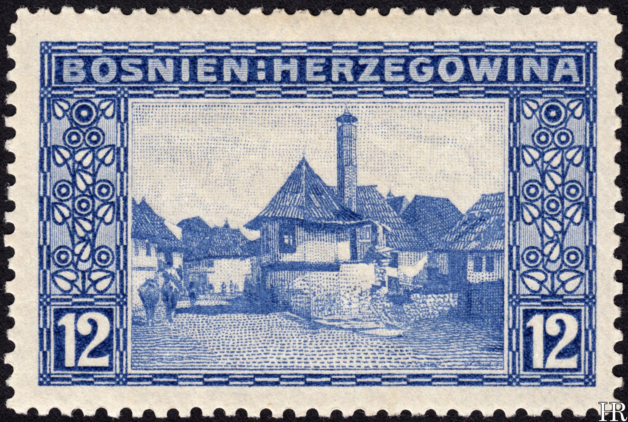12 heller - "View of Jajce"