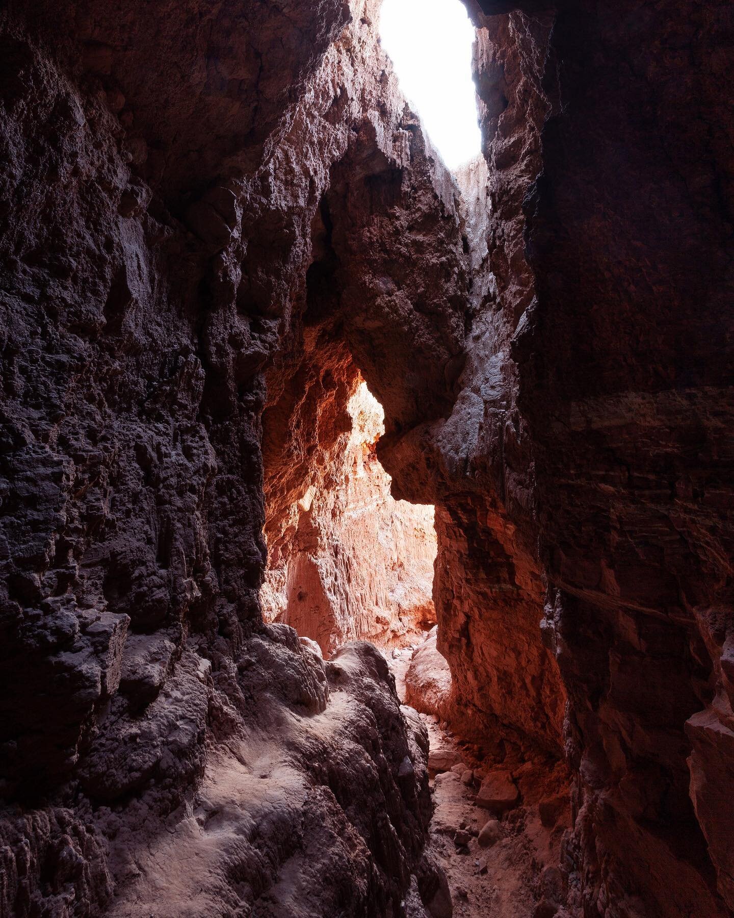 Inside one of the cavern chambers hidden within the red Spanish Skirts of Palo Duro Canyon. #txstateparks #westtexas