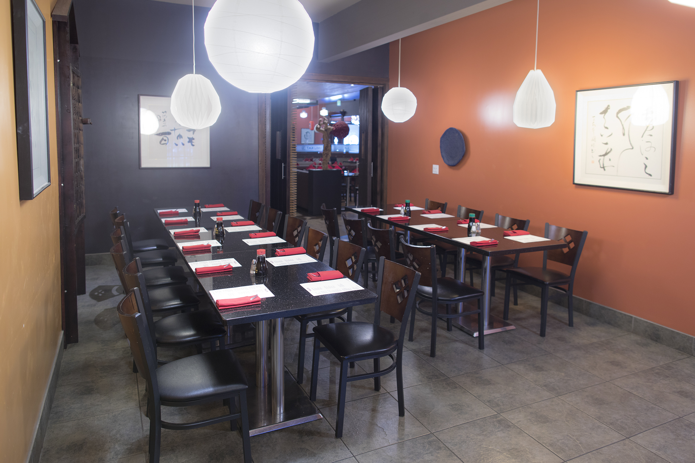 Our private dining area can seat up to 30 and the tables can be arranged into different configurations