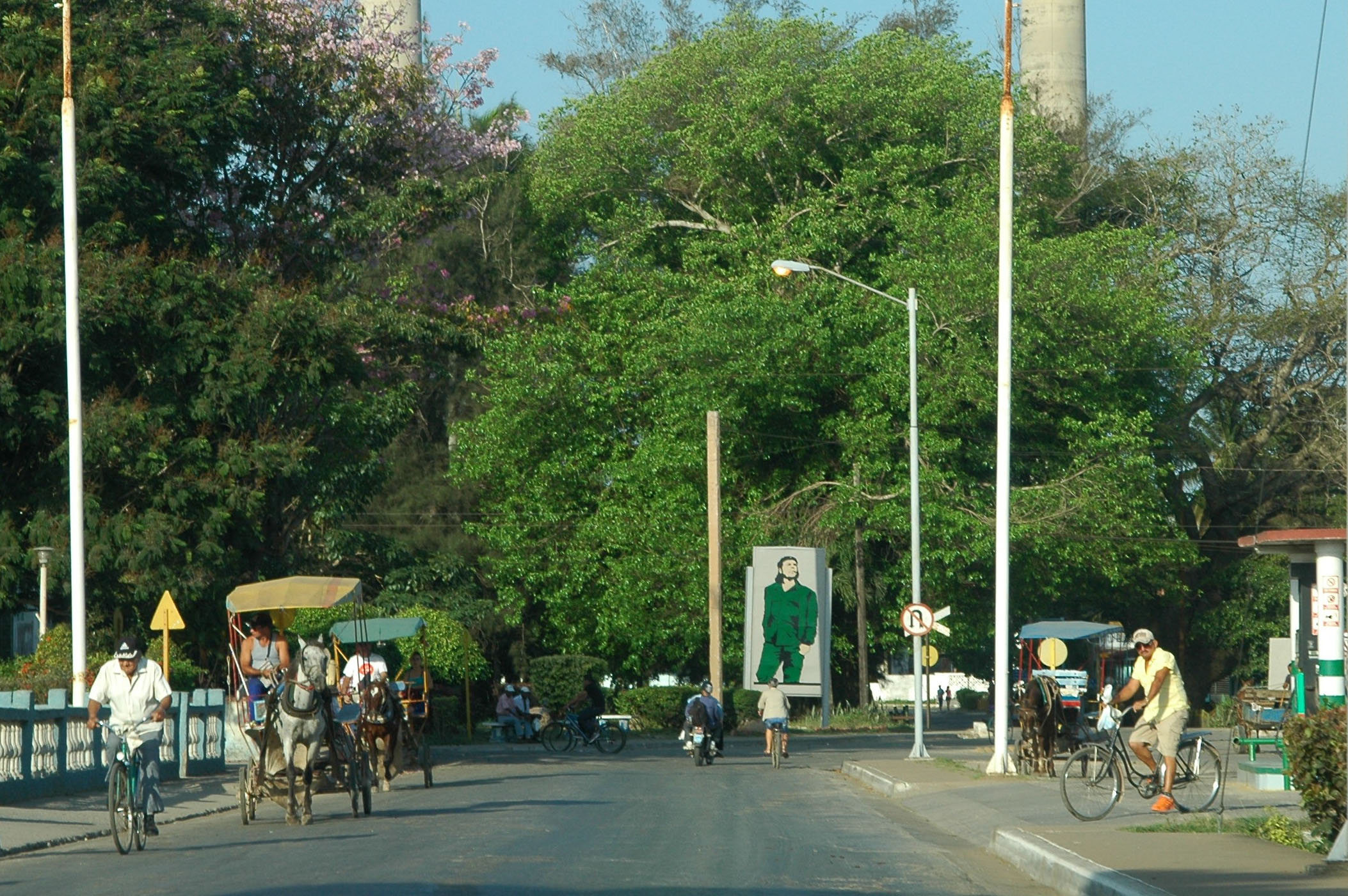 Typical street with horse drawn carriages 