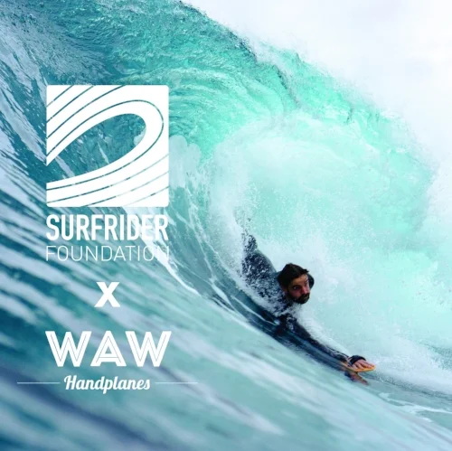 WAW Handplanes riding Surfrider handplane