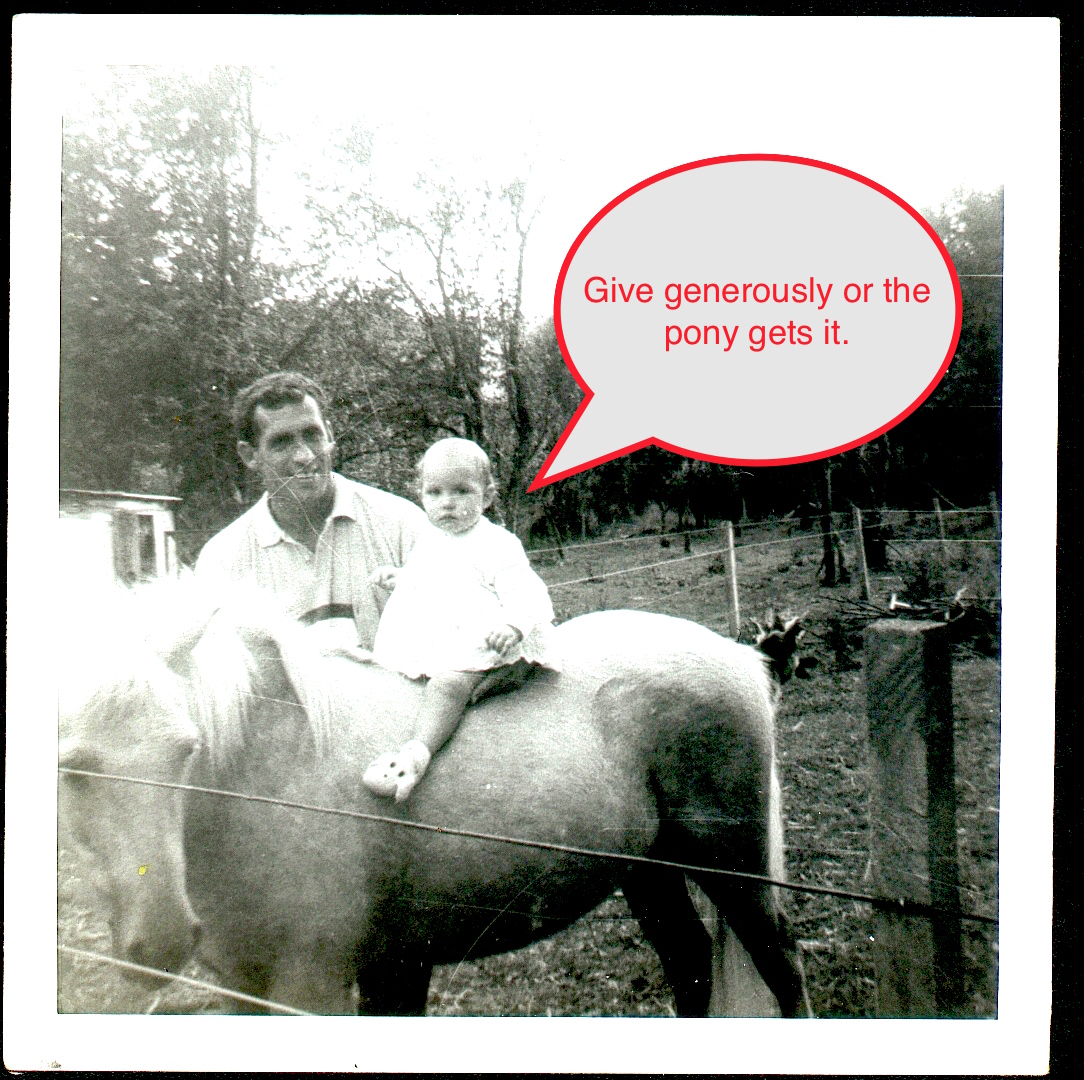 Give generously or the pony gets it.jpg