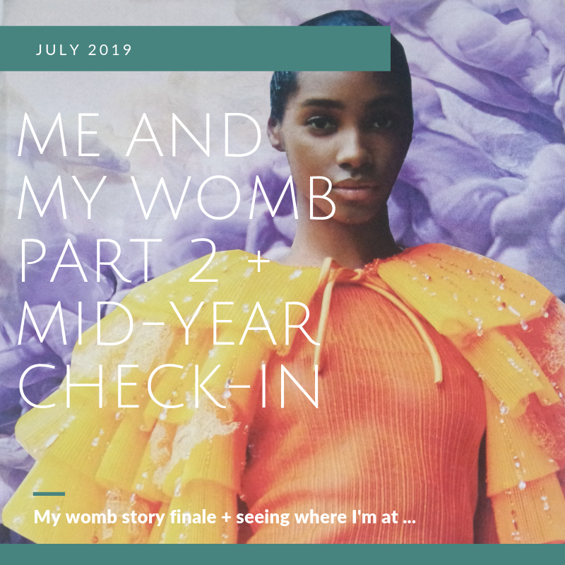Me And My Womb, Part 2 + Mid-Year Check-In | July 2019