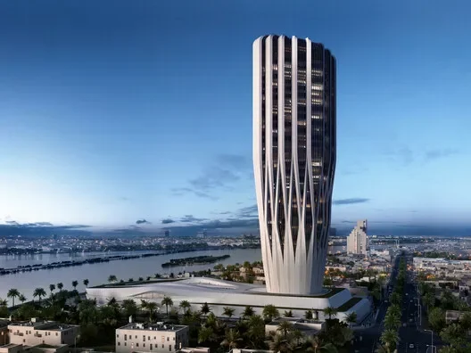 Modern architecture beside the river in Iraq