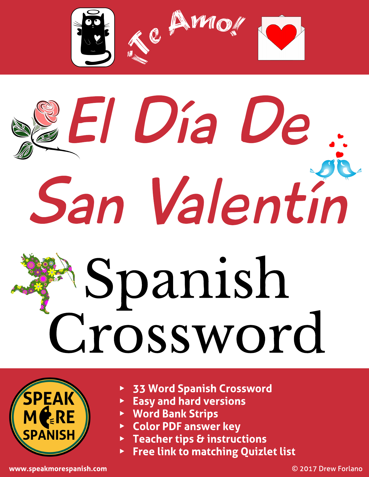 Free Spanish Crossword Valentine's Day