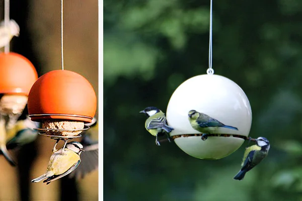 Contemporary garden bird feeders