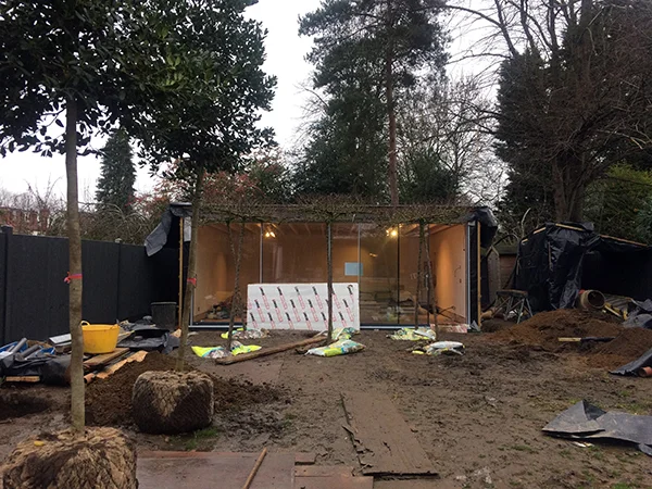 Specimen trees being planted in Wanstead garden design