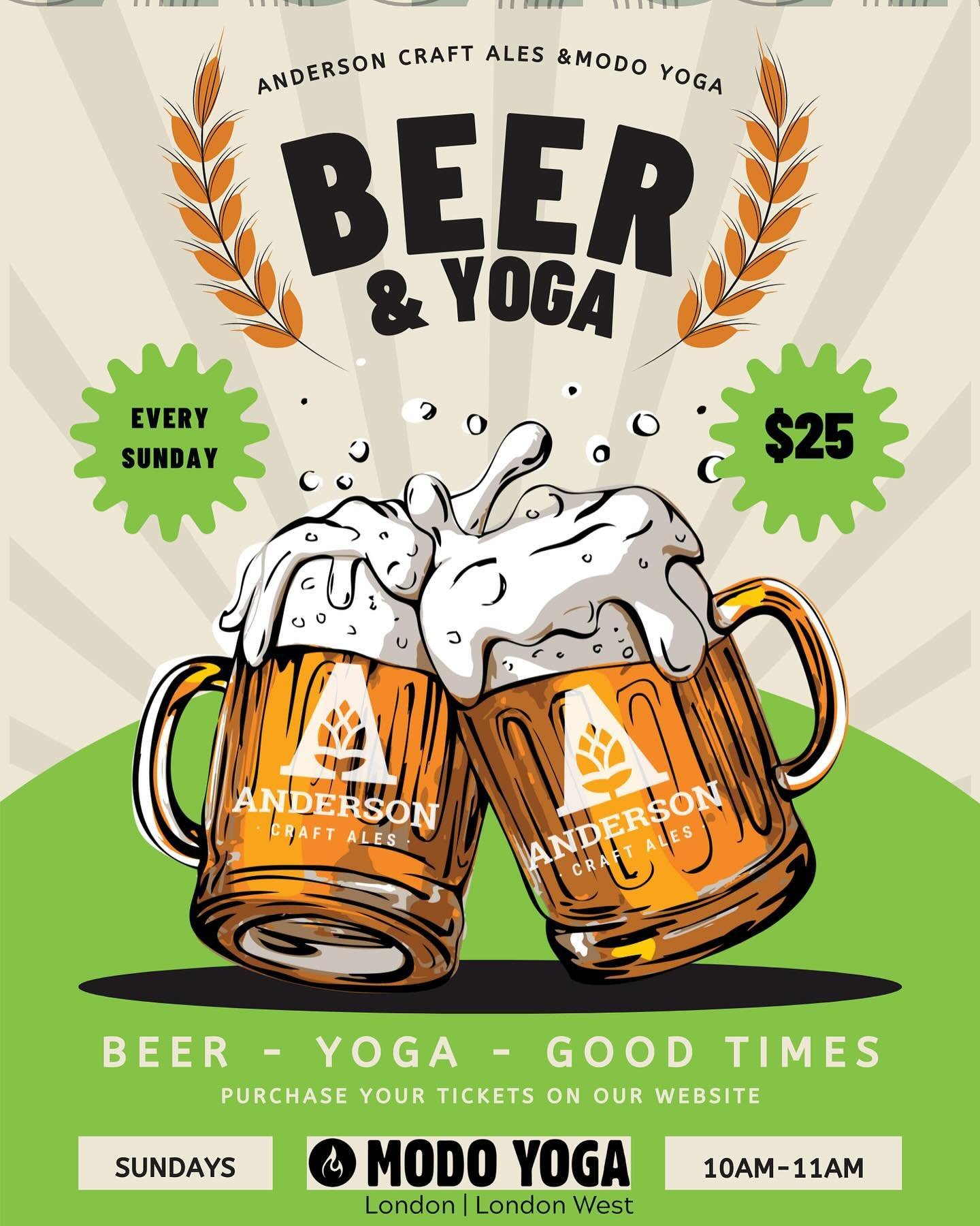Beer and Yoga with @modoyogalondon is still running every Sunday morning from 10-11am. 

Cost includes a beer!! 

We are not holding yoga on Mothers Day Sunday!!