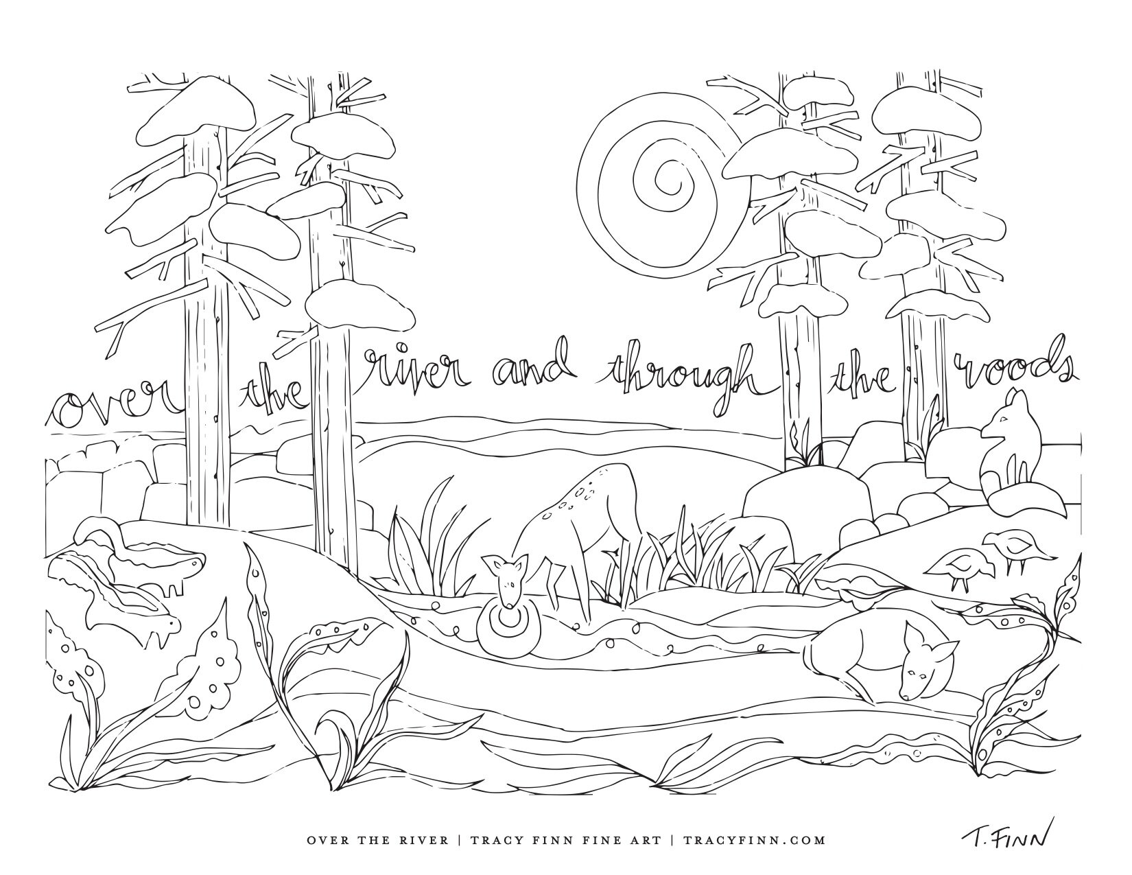 Over the River Coloring Page