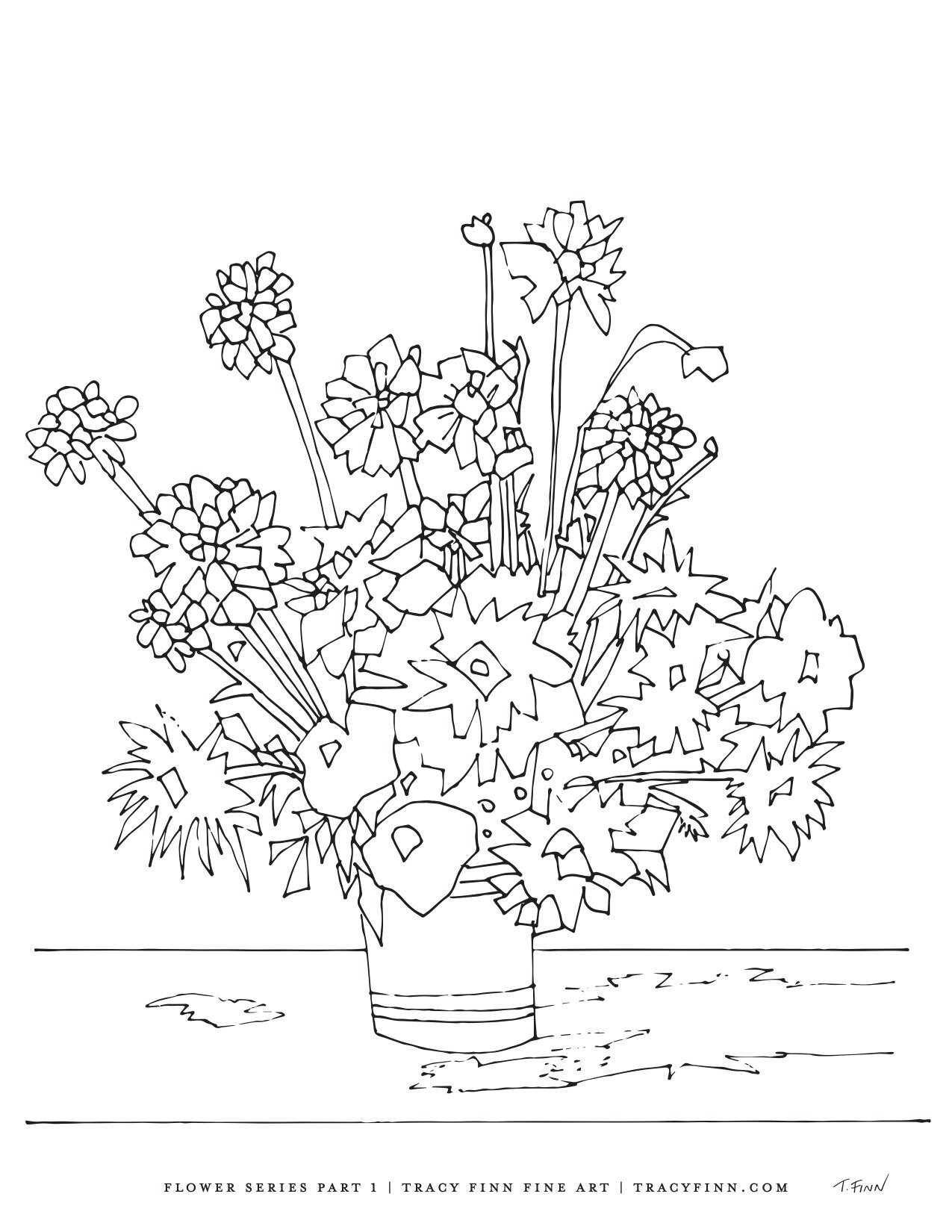 Flower Series Part 1 Coloring Page