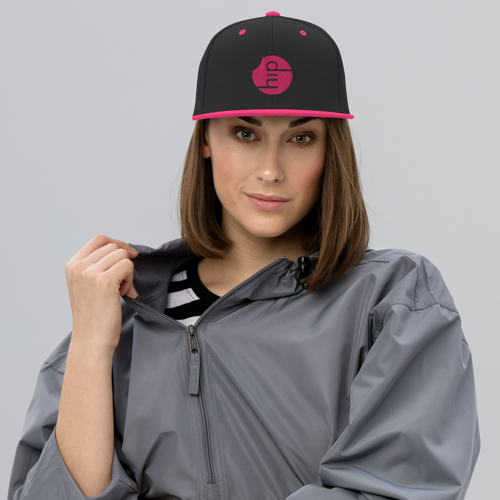 Pink & Black Snapback Hip Hat — Hip Beverages | Snapback Caps