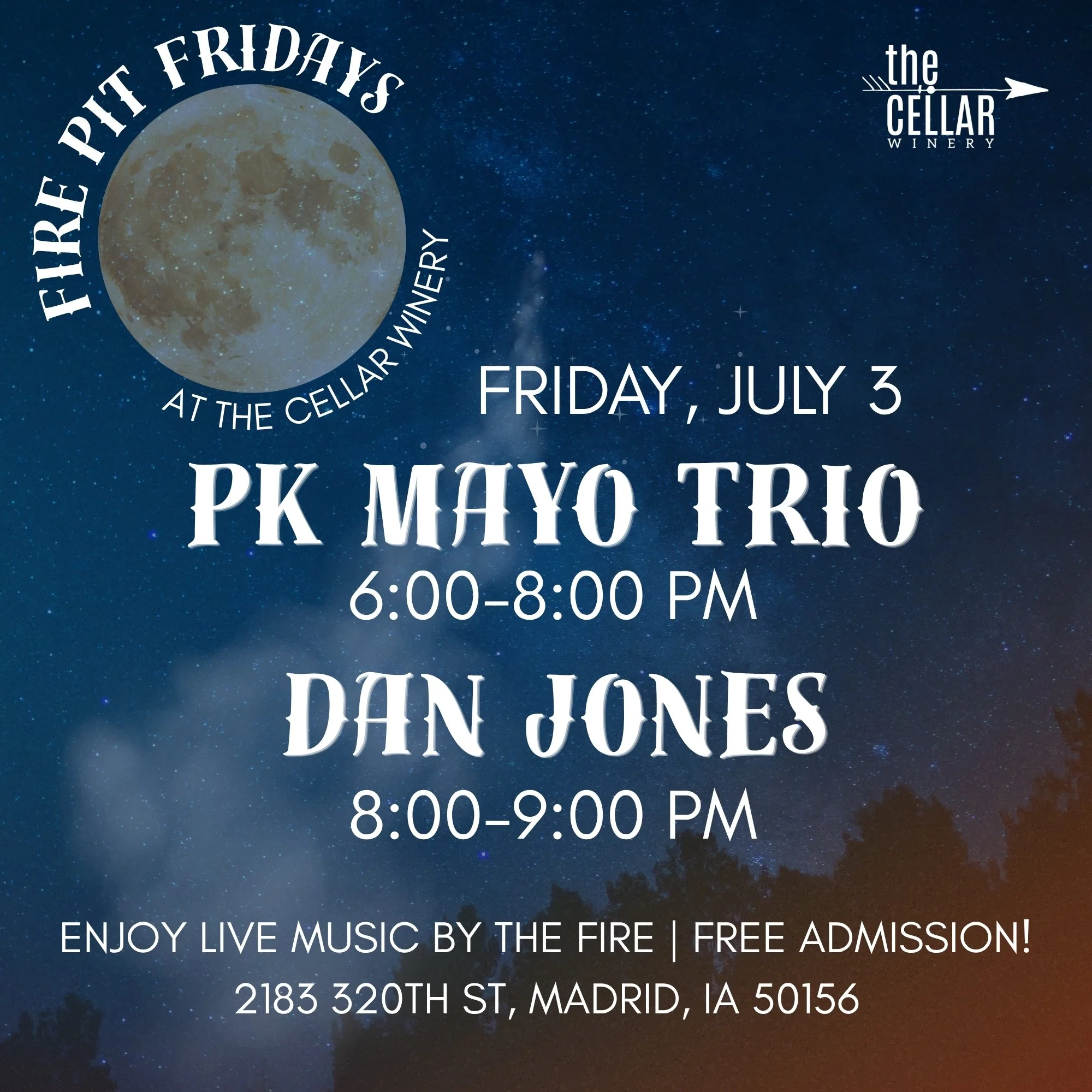 Fire Pit Fridays | PK Mayo Trio & Dan Jones